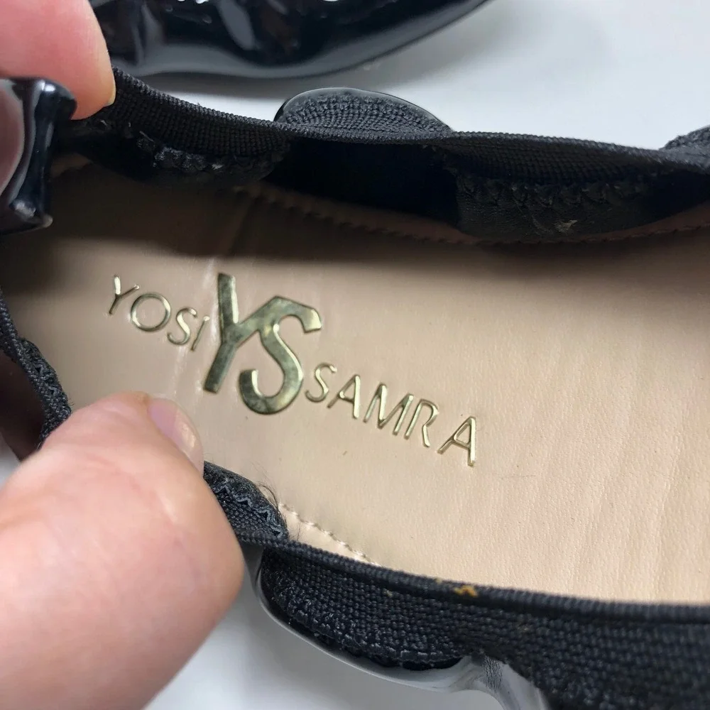 Yosi Samra Miss Samara Ballet Flats Girls Size 3Y Kids Black Patent Leather KSA2